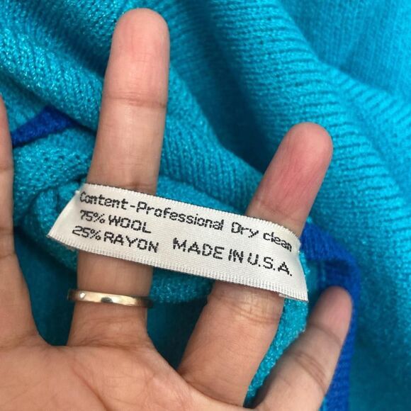 Vintage Don Sayres For Wellmore crew neck knit sweater size 14 - Picture 7 of 8